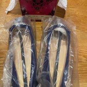 Promise Emporium Blue & Silver Cap-Toe Ballet Flats 6.5 New